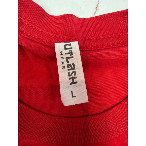 Lot of 2 Music Graphic T-Shirts Bella Canvas Outlash Cassette Tape Red White L - Picture 4 of 11